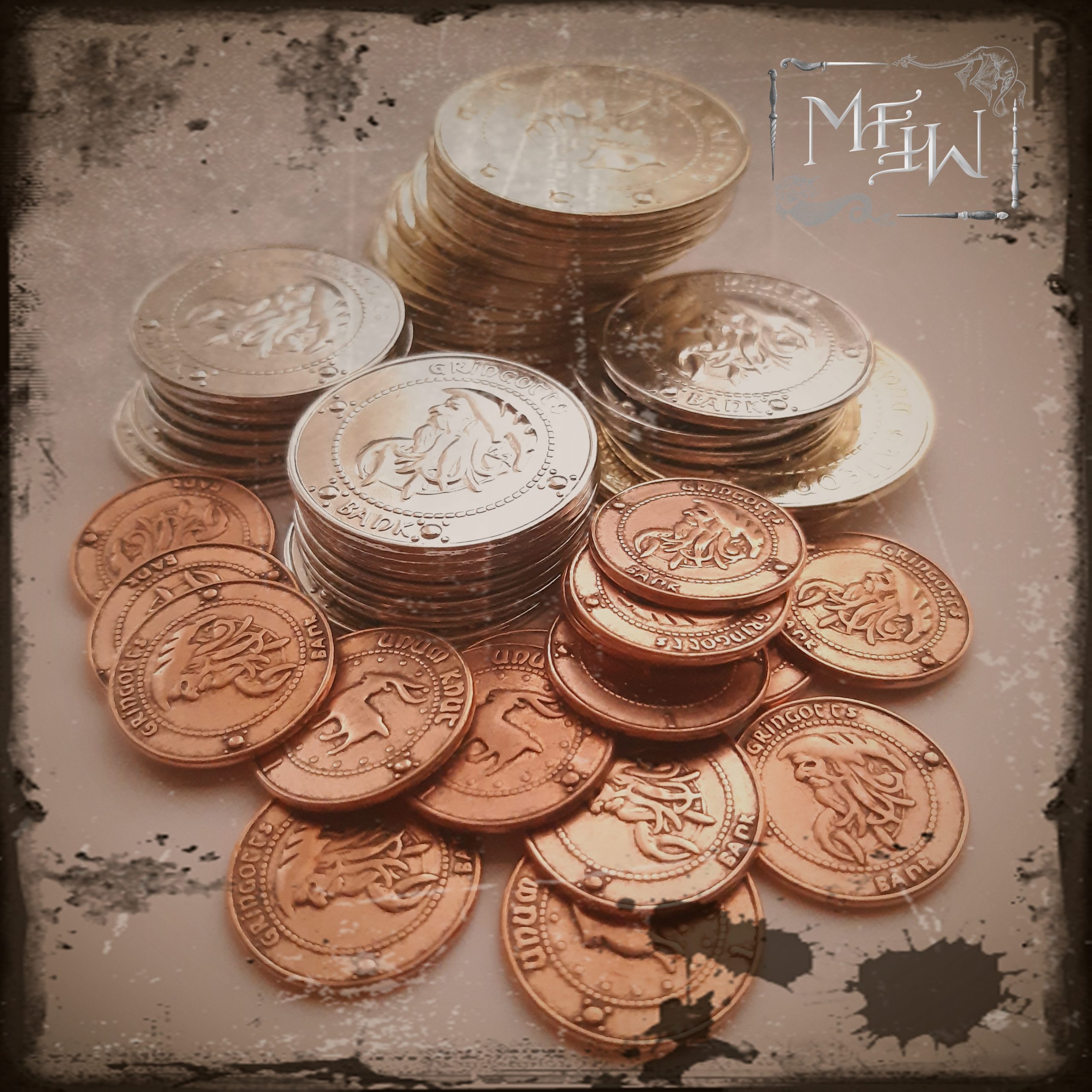 Gringotts Bank Harry Potter 3 Münzen